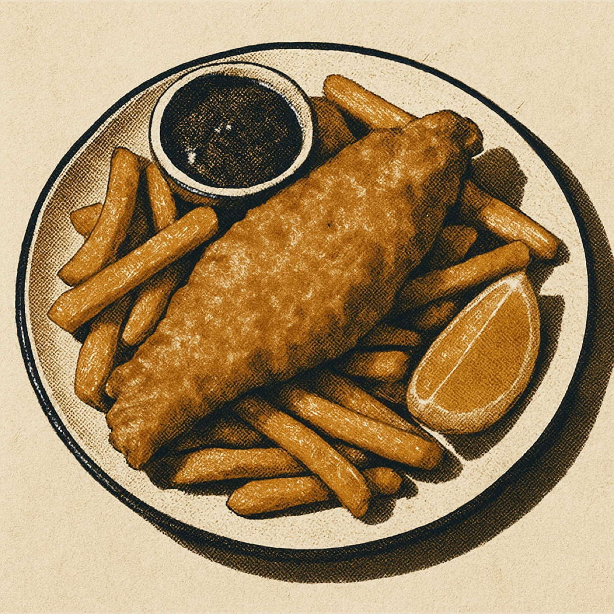 Flussbarsch Fish & Chips (Britischer Teigmantel)